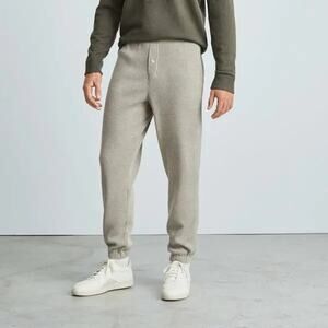 Everlane Men's Organic Cotton Waffle Lounge Jogger Heathered Oatmeal Size Small